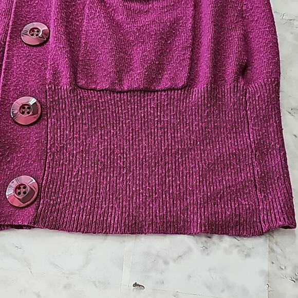 Womens Sz M Purple Angora Blend Lightweight Lagenlook Artsy Cardigan Sweater - Picture 7 of 12
